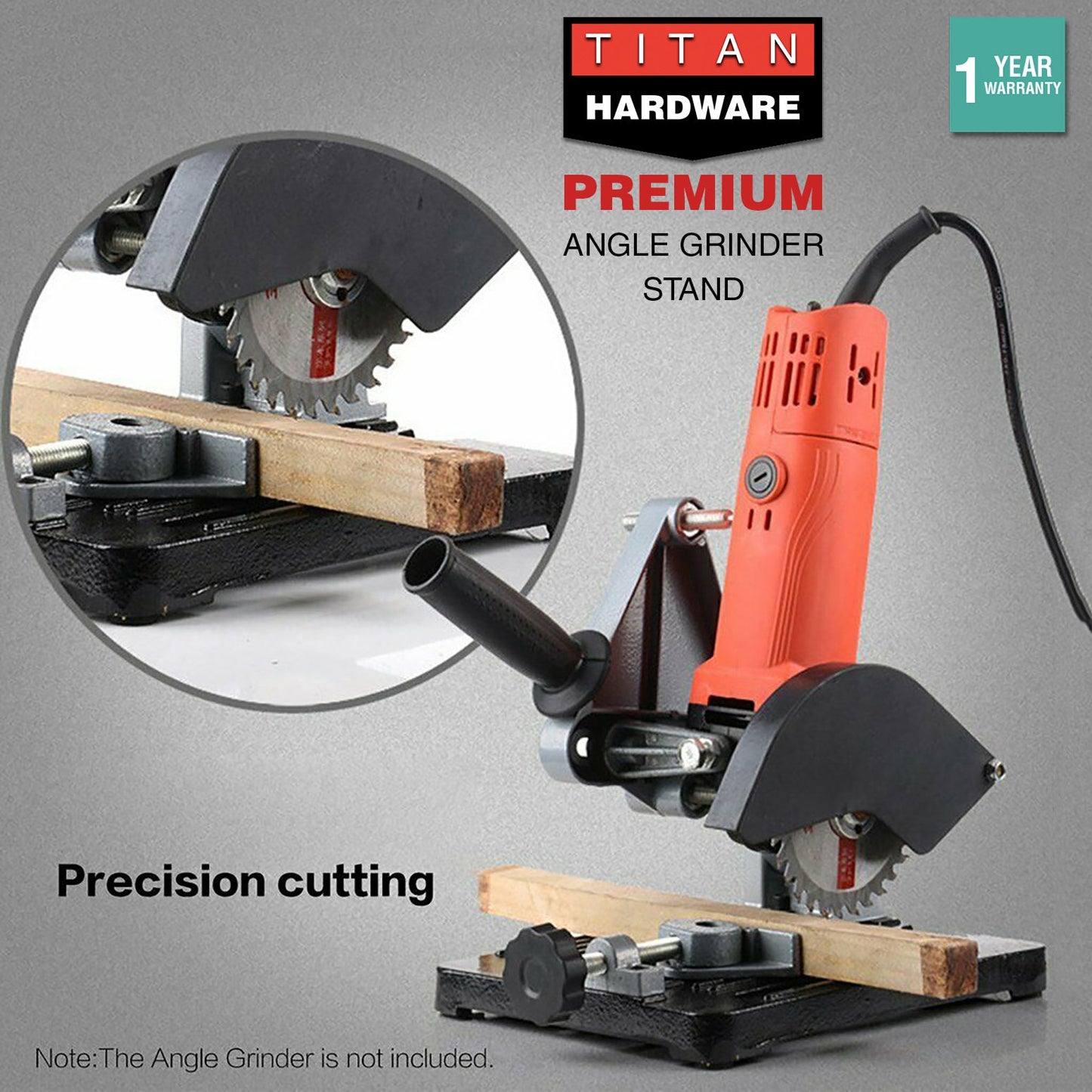Titan Angle Grinder Stand Bracket Holder Support Cutting Base Metal Adjustable