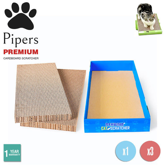 Pipers Cat Scratcher Board Corrugated Cardboard Pad Pet Kitten Furniture Toys