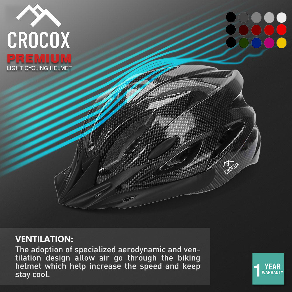 Crocox Cycling Helmets Bicycle Light Road Bike Adults Men Pad Cover Unisex S M L