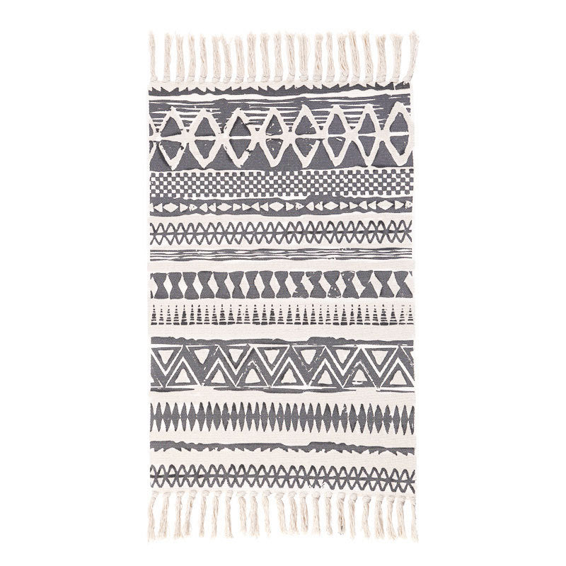 Lecluse Cotton Area Rug Living Room Mat Hand Woven Floor Carpet Round/Rectangle