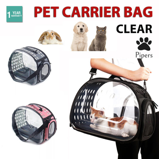 Pet Carrier Bag Clear Cat Dog See Through Comfort Travel Bag Airline Approved