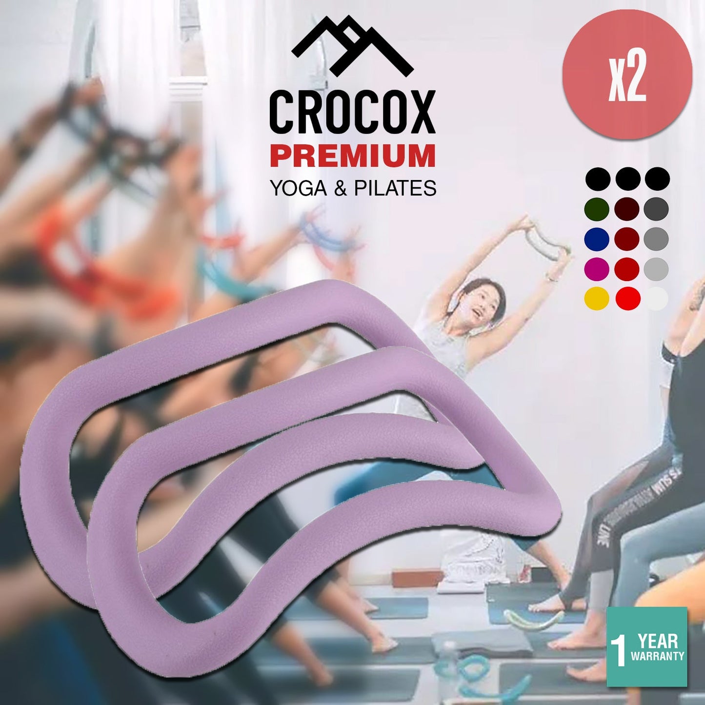 2x Crocox Yoga Ring Pilates Band Strength Training Anatomy Gym Workout Back Pain