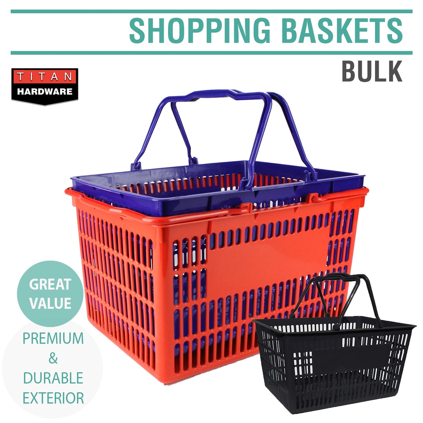 Plastic Shopping Baskets Basket Hand Business Supermarket Store Shop Bulk