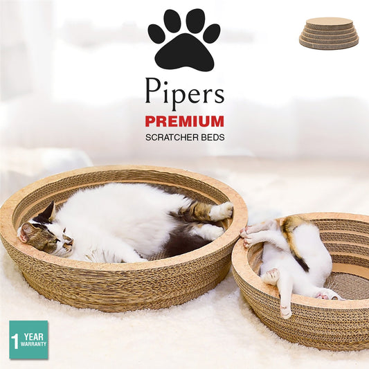 Pipers Cat Scratcher Round Cardboard Lounge Sofa Pet House Post Board Large Bed