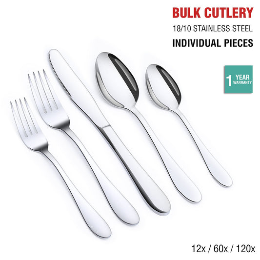 Stainless Steel Cutlery Set Silver Spoon Fork Knife Teaspoon Teafork Bulk Dinner