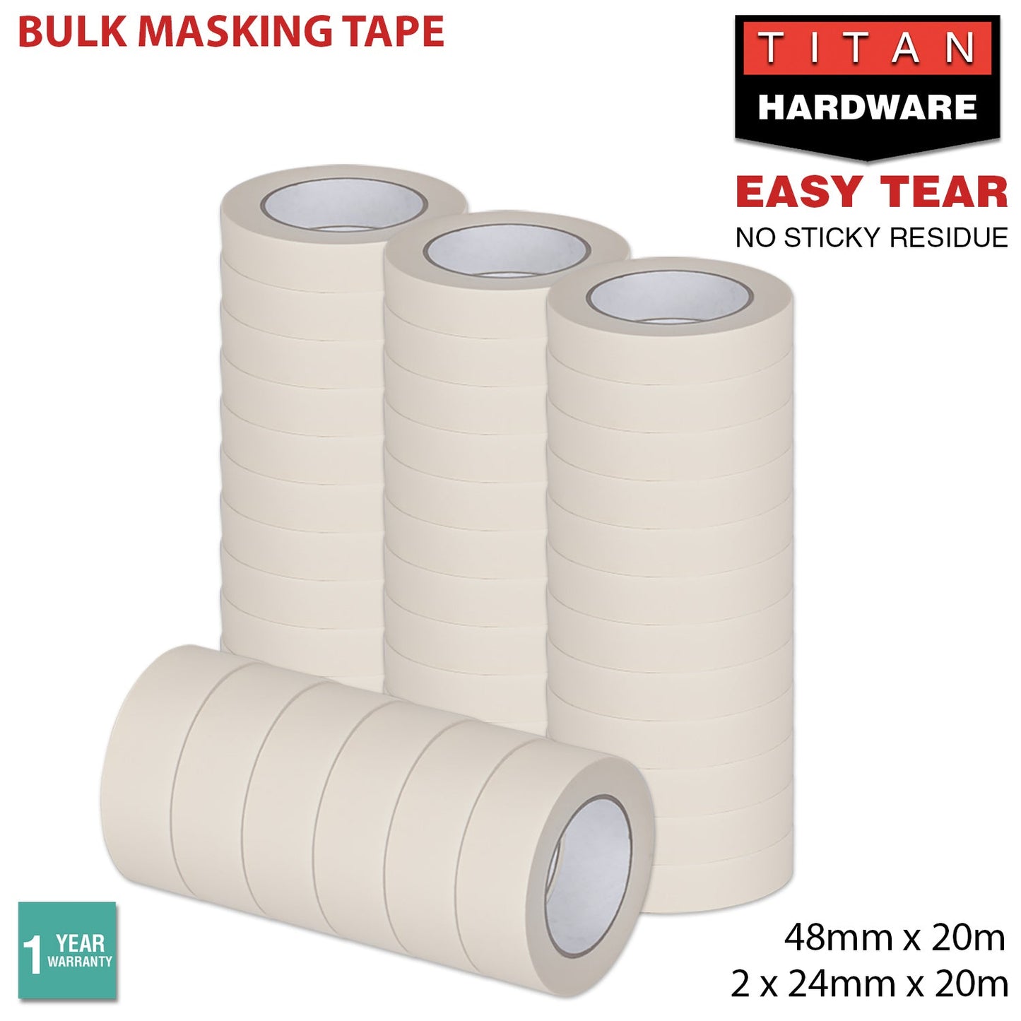 Masking Tape Painting Crepe Paper 24mm 48mm x 20m House High Temperature Bulk