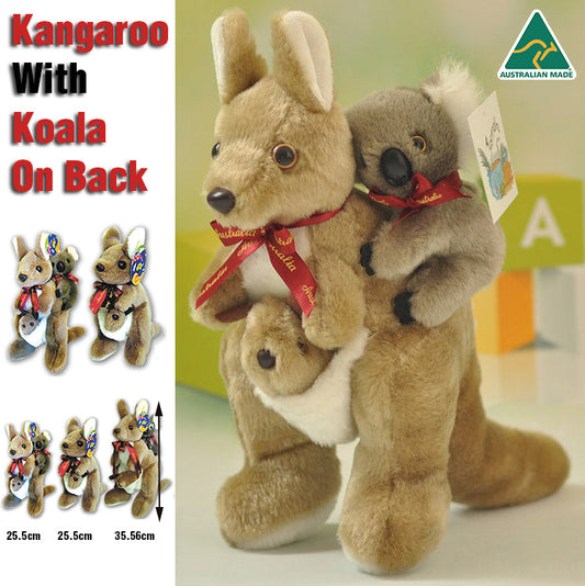 Kangaroo With Koala On Back Plush Stuffed Soft Toy Kids Gift Souvenir Australian