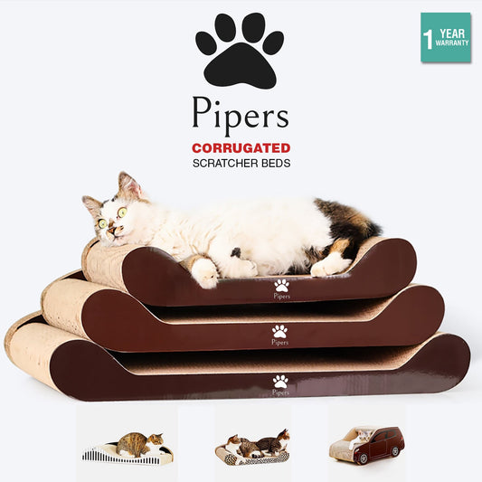 Pipers Cat Scratcher Cardboard Pet House Post Board Bed Lounge Sofa Small Large