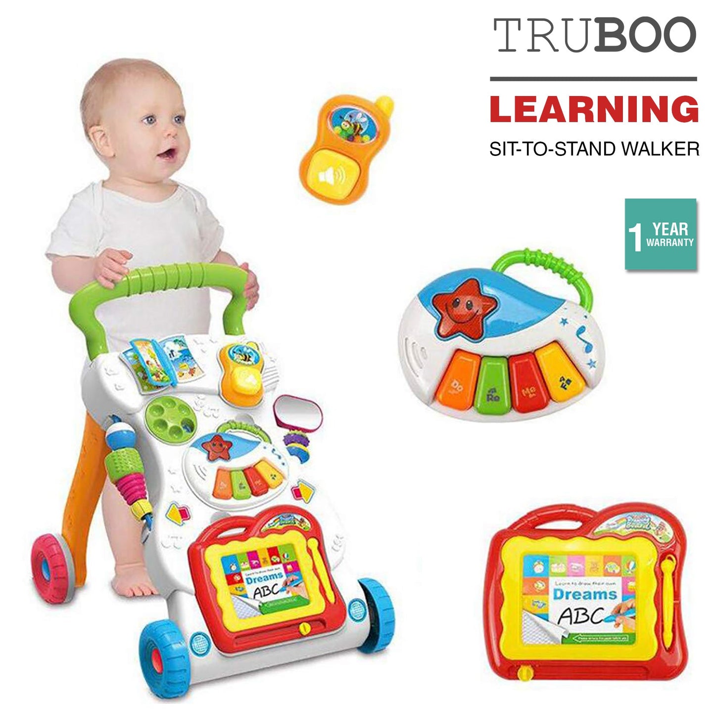 Truboo Walker Baby Push Toddler Toys Activity Centre Music Kids Balance Wheels