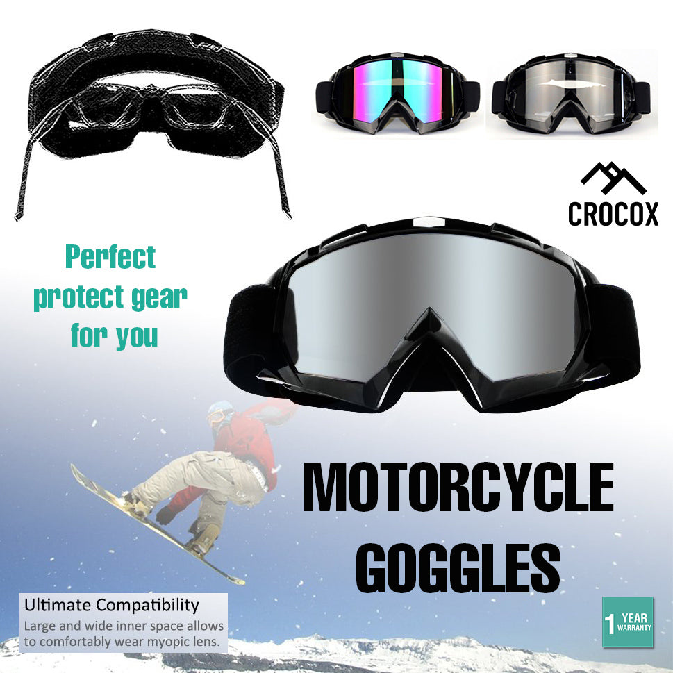 Motorcycle Ski Goggles Motocross Bike Eyewear Glasses Windproof Outdoor Sports