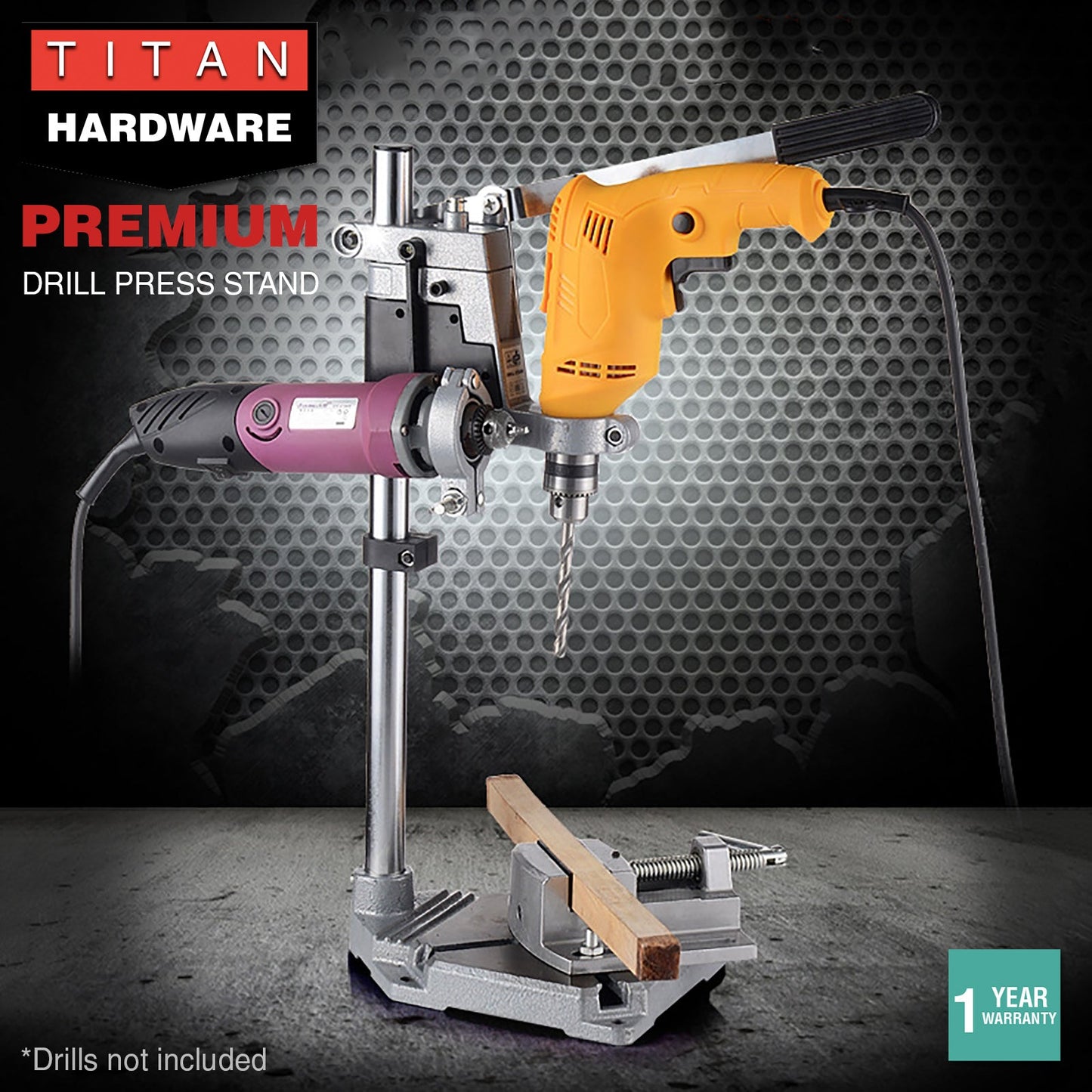 Titan Drill Press Stand Bench Chuck Vice Mounted Workshop Drilling Metal Table