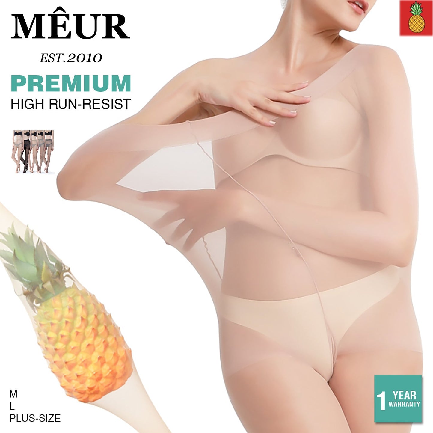 Meur Pineapple Pantyhose Sheer Stockings Plus Size Bulk Tights Hosiery Lot Tall
