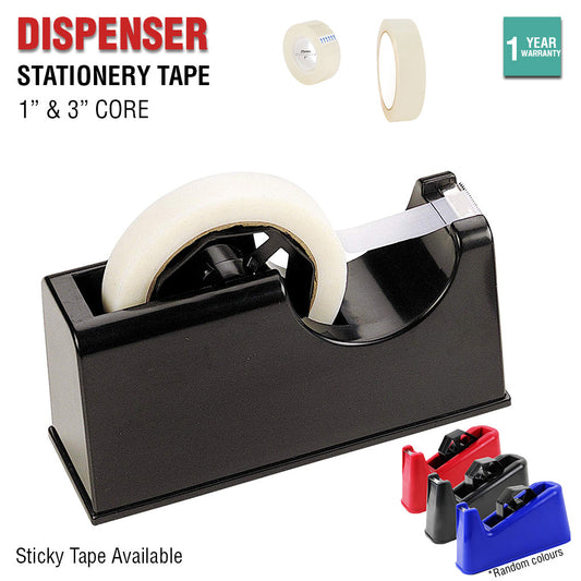 Stationery Sticky Tape Dispenser Holder Packaging Shipping Desktop 1" 3" Core