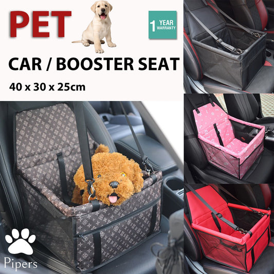 Pet Car Seat Booster Dog Cat Foldable Enclosure Secure Carrier Basket Travel