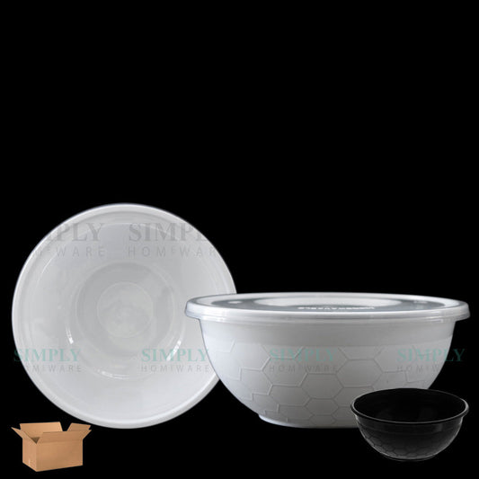 Take Away Food Containers Round Bowls Takeaway Plastic Soup Noodle Bulk 1050ml