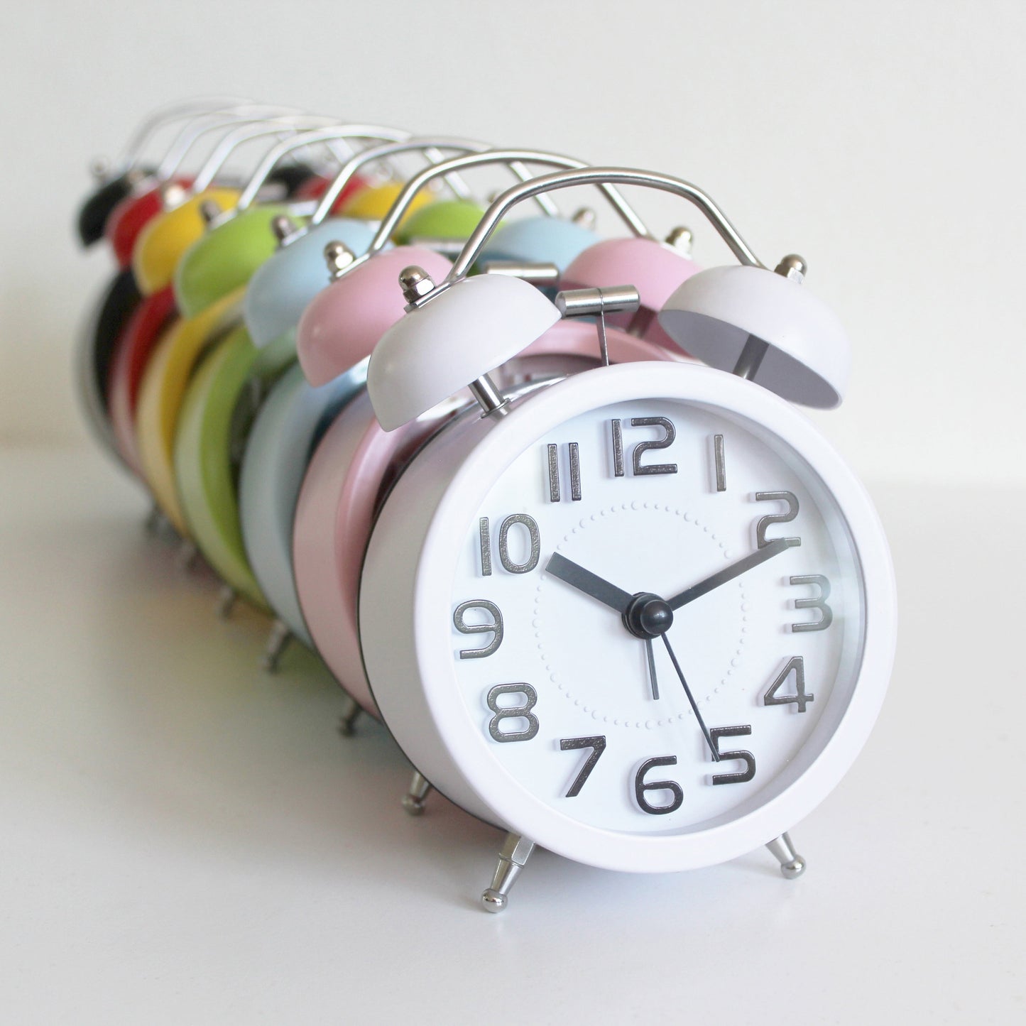 Twin Bell Alarm Clock Loud Clocks Silent Vintage Retro Battery Bedside Analogue