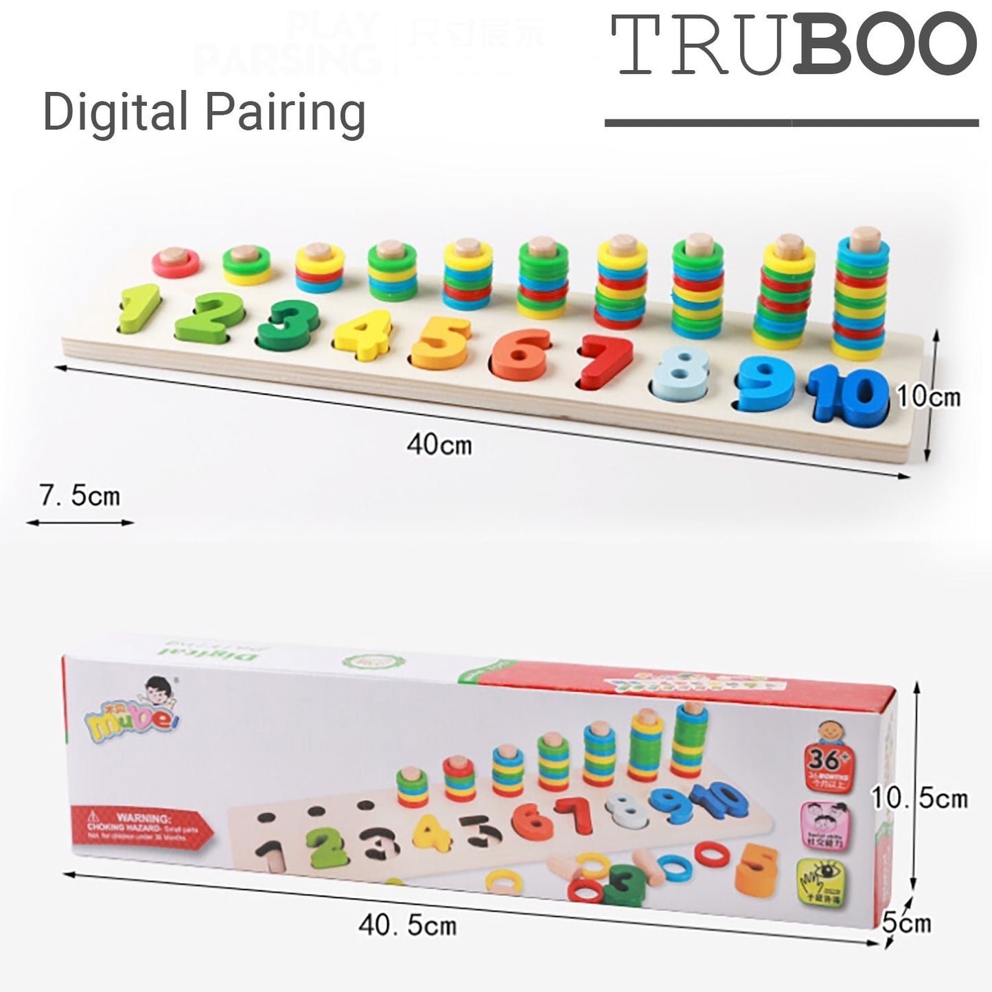 Truboo Digital Shape Pairing Toy Kids Counting Board Children Math Learning