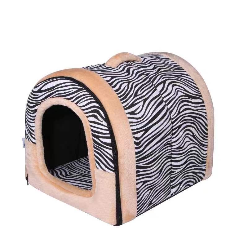 Pet Dog House Kennel Soft Igloo Warm Bed Cave Cat Puppy Beds Doghouse Folding