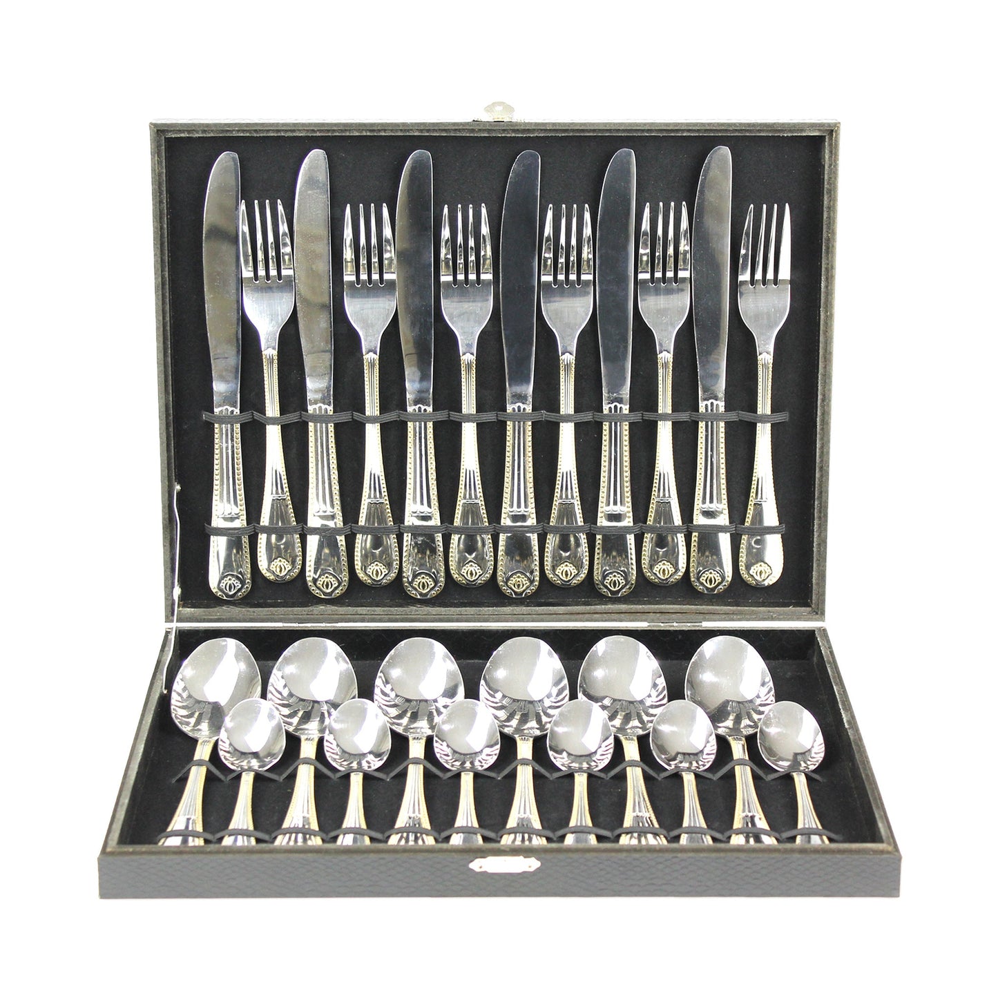 24 Piece Cutlery Box Stainless Steel 18/10 Set Boxes Gift Housewarming Silver