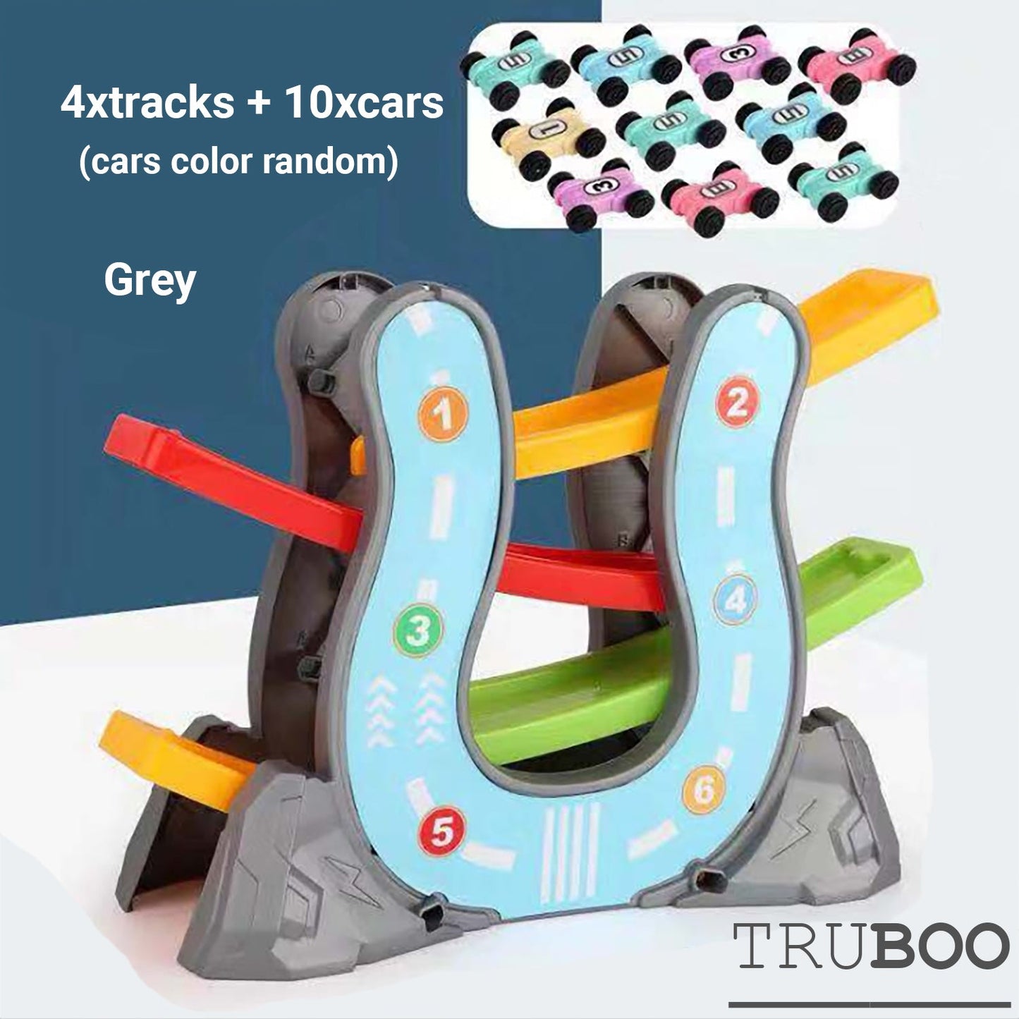 Truboo Kids Car Track Toy Gliding Playset Vehicle Race Rail Slider Boy Toddlers