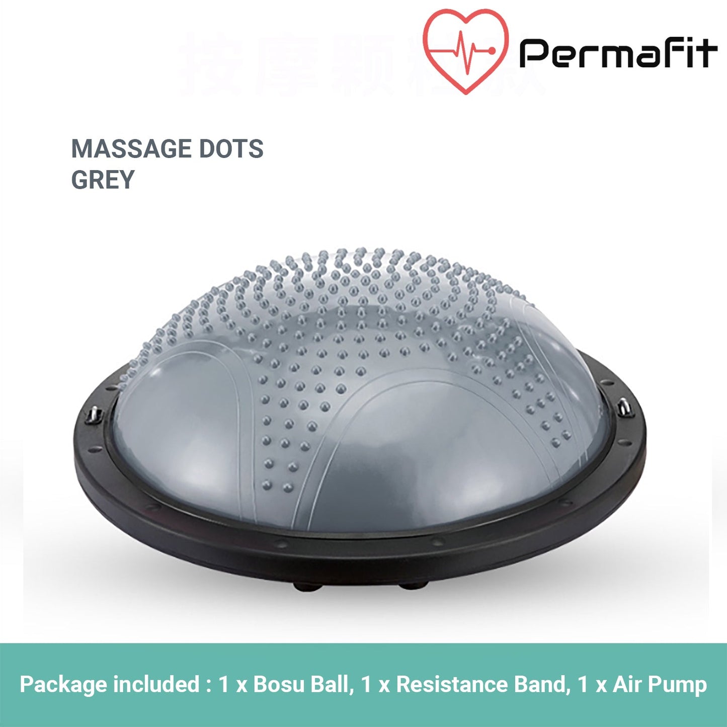 Permafit Yoga Bosu Balance Ball Gym Training Exercise Fitness Core Pilates Half