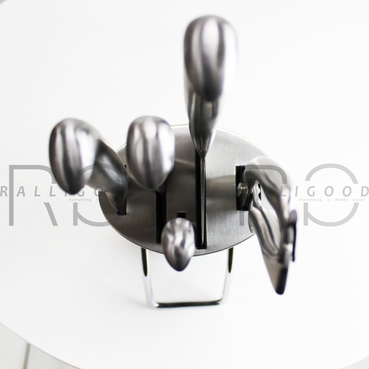 Knife Holder Stand Metal Wood Block Separator Set Scissors Chef Bread Kitchen