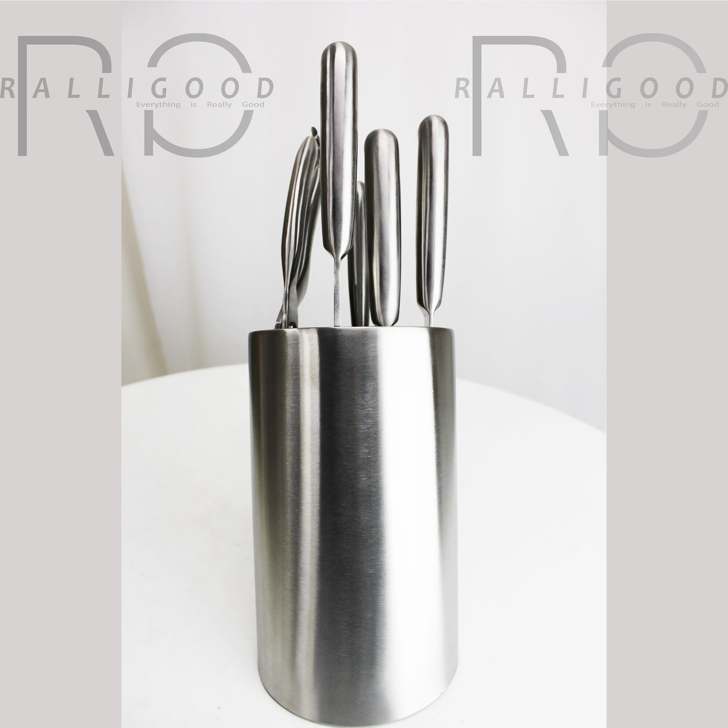 Knife Holder Stand Metal Wood Block Separator Set Scissors Chef Bread Kitchen