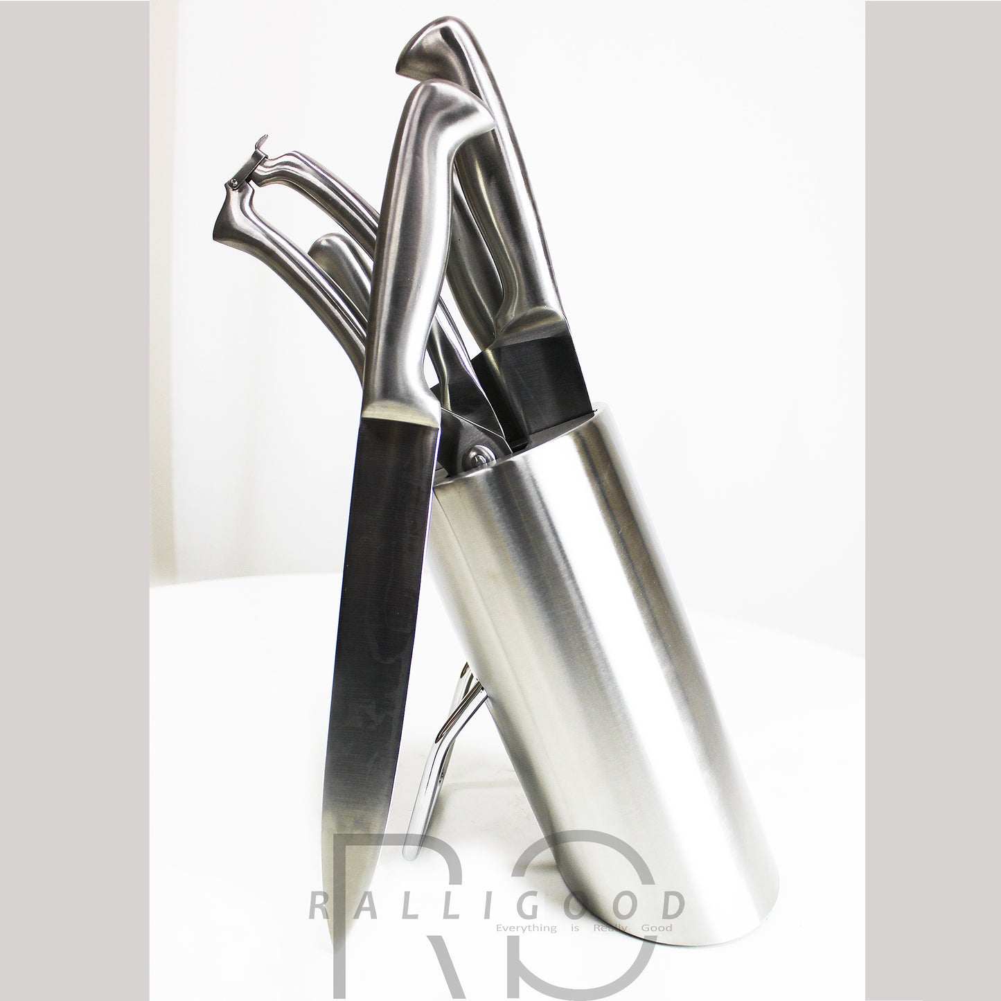 Knife Holder Stand Metal Wood Block Separator Set Scissors Chef Bread Kitchen