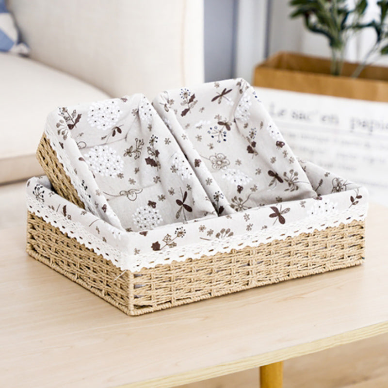 Lecluse Handmade Wicker Storage Baskets Woven Decorative Home Storage Bins for C