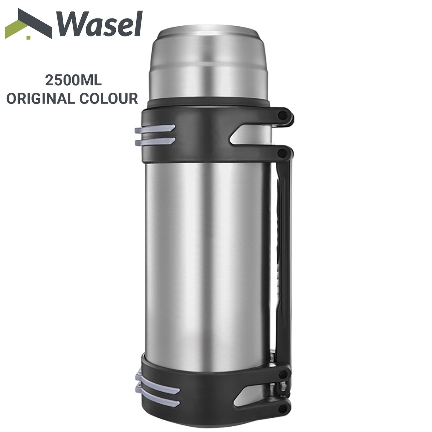 Wasel Stainless Steel Vacuum Cup Thermos Water Flask Large Capacity Travel 2.5L