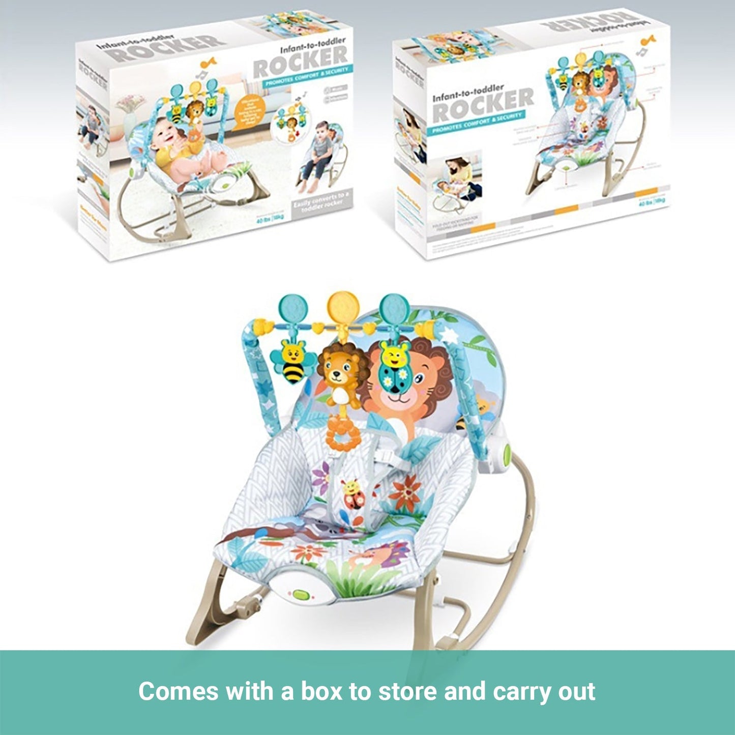 Truboo Baby Rocker Infant Swing Chair Toddler Newborn Music Toy Bouncer