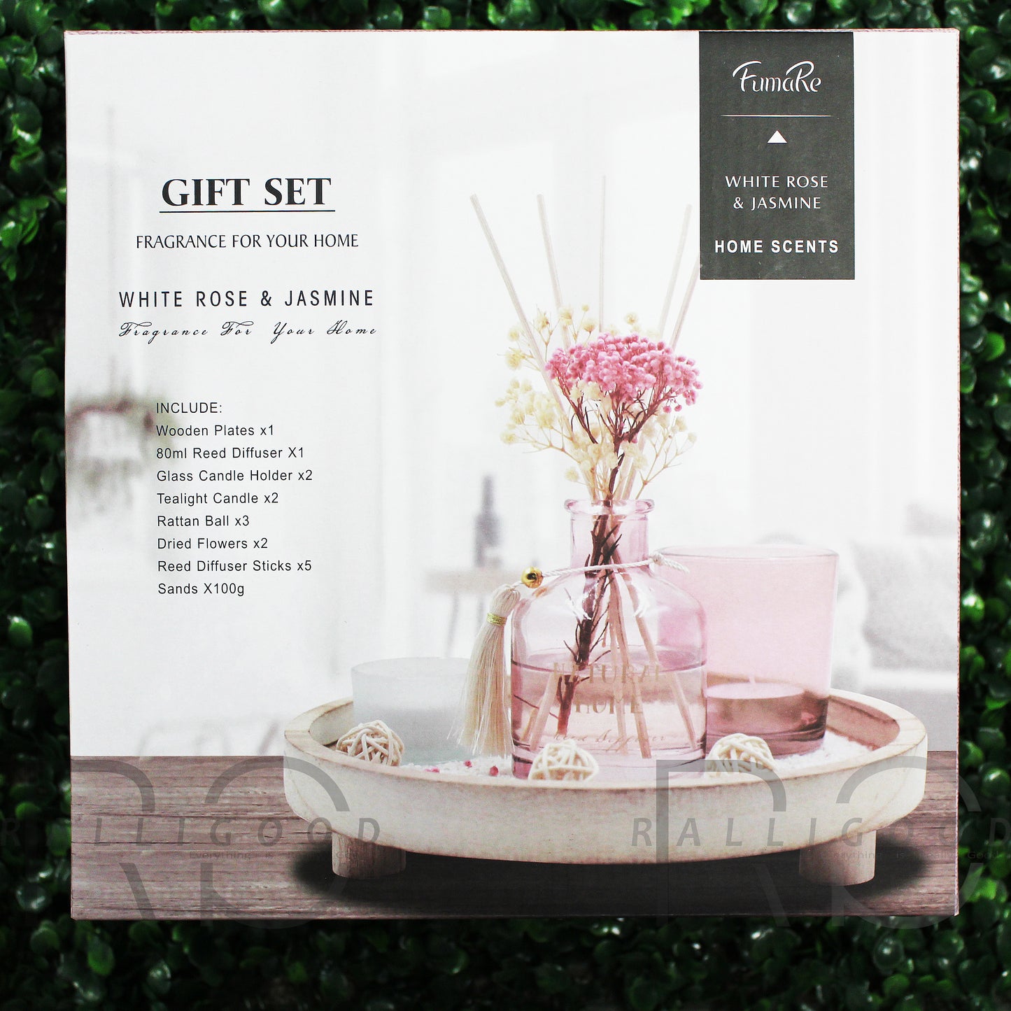 Reed Diffuser Gift Set Present Candle Scented 80mL Fragrance Sticks Oil Bottle