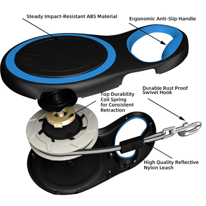 Pipers Retractable Dog Leash Automatic Break & Lock One Button Heavy 20kg 50kg