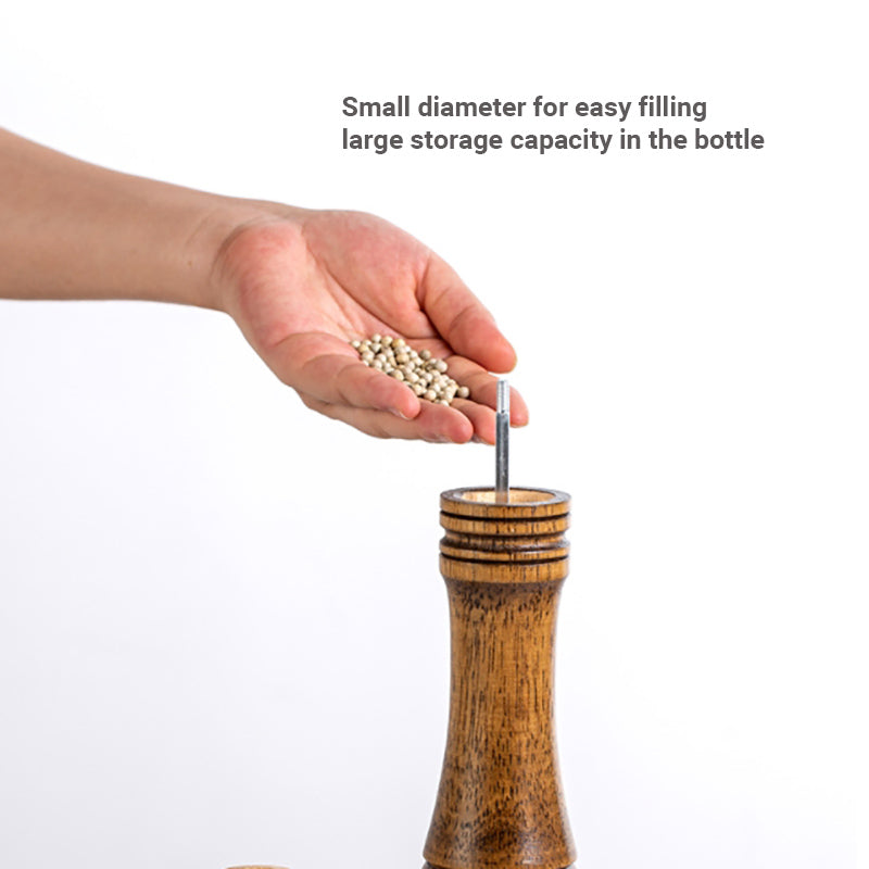 Lecluse Wood Pepper Grinder Pepper Mill Adjustable Coarseness Wooden Pepper mill Ceramic Grinding Mechanism Salt Mill Refillable