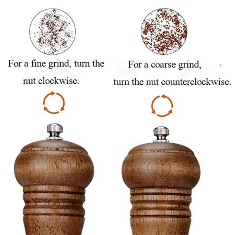 Lecluse Wood Pepper Grinder Pepper Mill Adjustable Coarseness Wooden Pepper mill Ceramic Grinding Mechanism Salt Mill Refillable