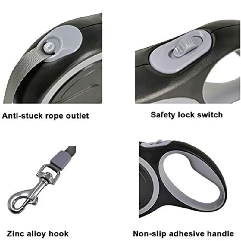 Pipers Retractable Dog Leash Automatic Break & Lock One Button Heavy 20kg 50kg