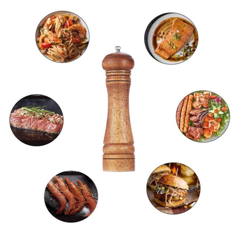 Lecluse Wood Pepper Grinder Pepper Mill Adjustable Coarseness Wooden Pepper mill Ceramic Grinding Mechanism Salt Mill Refillable
