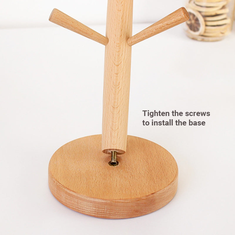 Lecluse Wooden Six Claw Cup Holder Beech Hanger Creative Cup Holder Drainage Rac