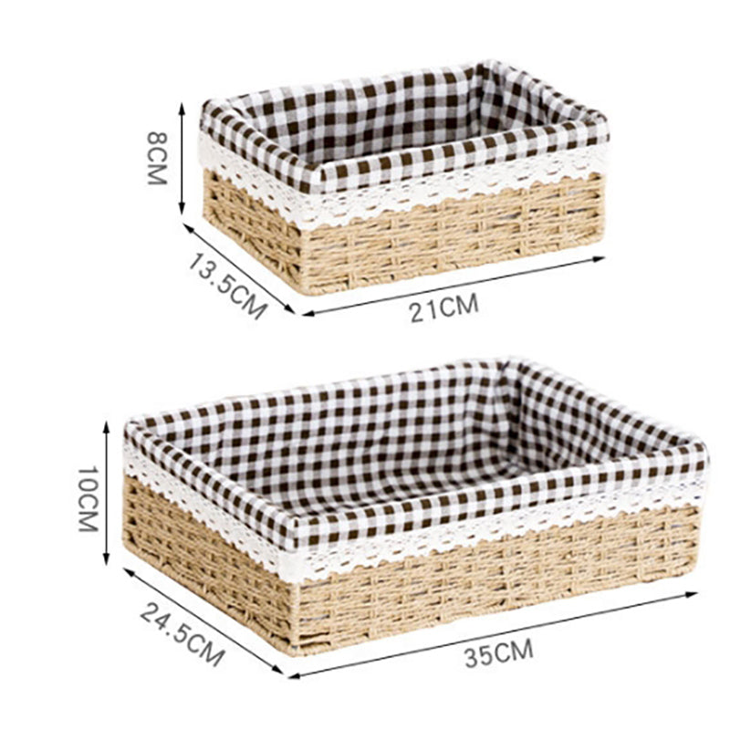 Lecluse Handmade Wicker Storage Baskets Woven Decorative Home Storage Bins for C