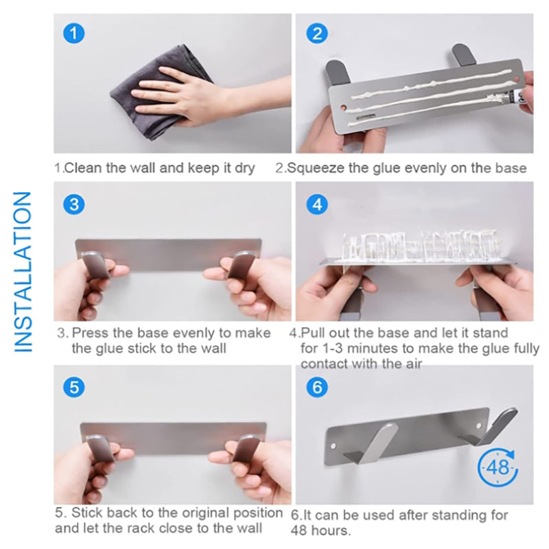 Lecluse Pot Lid Rack Stainless Lid Shelf Wall Mounted 304 Stainless Steel Pan Li