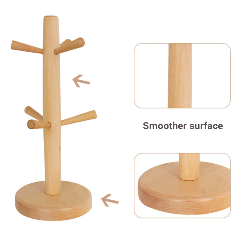 Lecluse Wooden Six Claw Cup Holder Beech Hanger Creative Cup Holder Drainage Rac