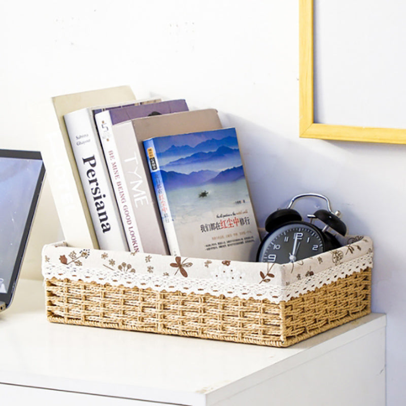 Lecluse Handmade Wicker Storage Baskets Woven Decorative Home Storage Bins for C