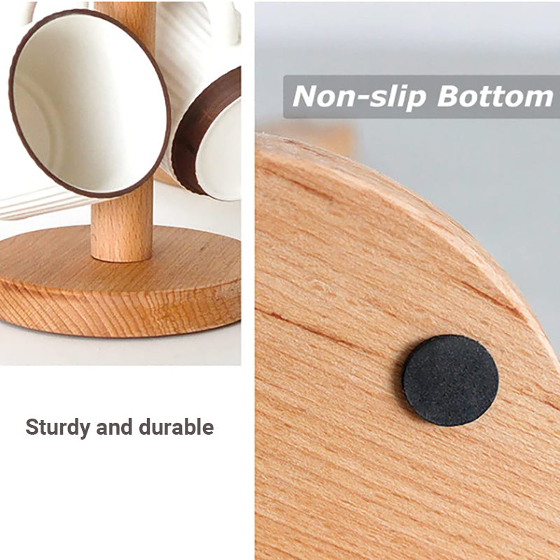 Lecluse Wooden Six Claw Cup Holder Beech Hanger Creative Cup Holder Drainage Rac