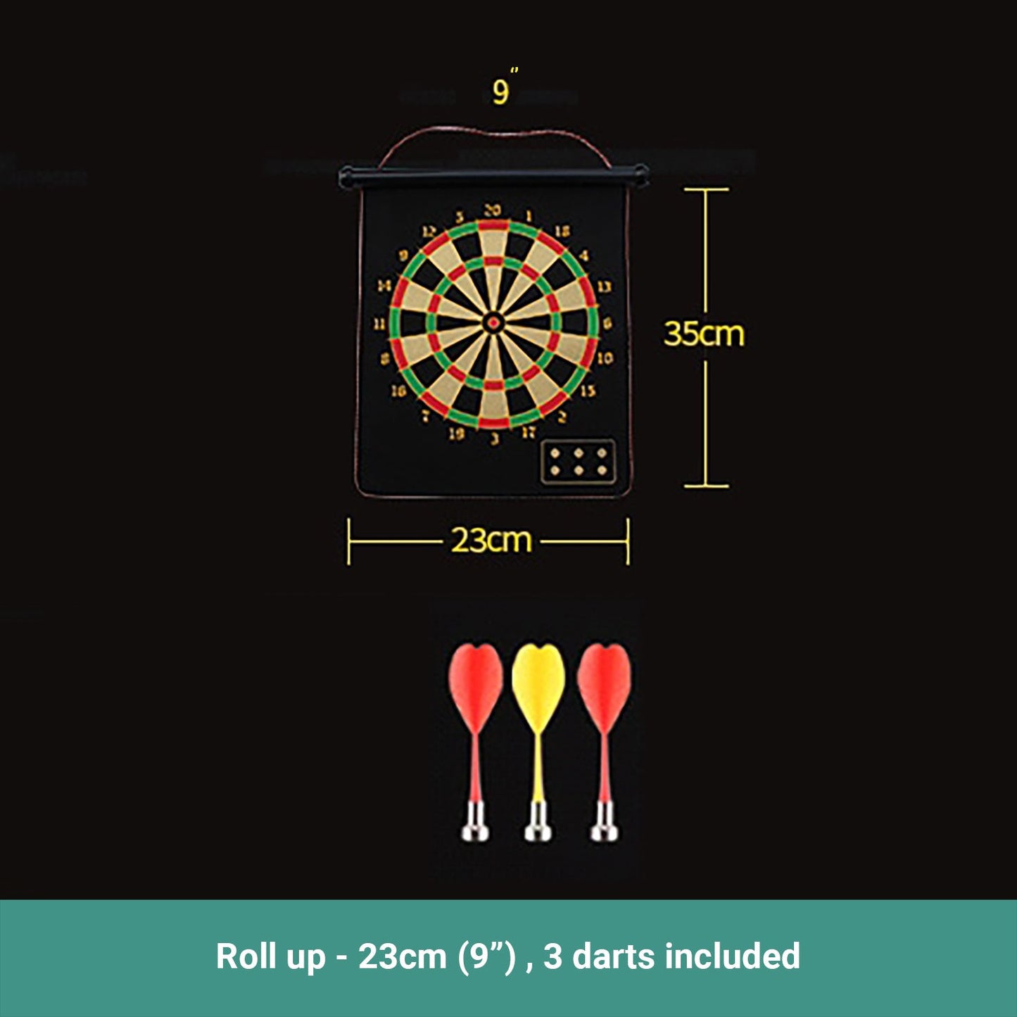 Permafit Dart Board Double Sides Professional Competition Set Rollup Magnetic