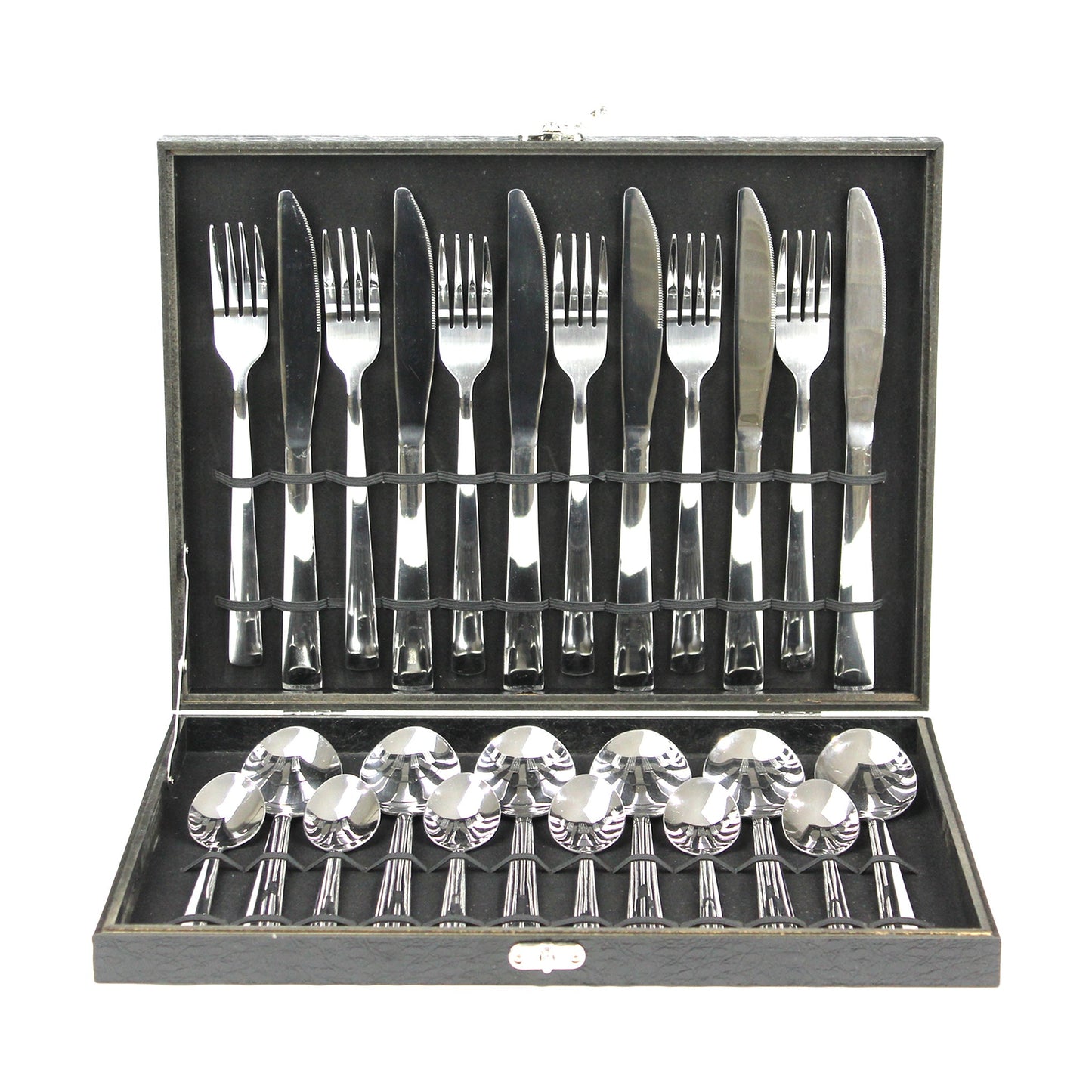 24 Piece Cutlery Box Stainless Steel 18/10 Set Boxes Gift Housewarming Silver
