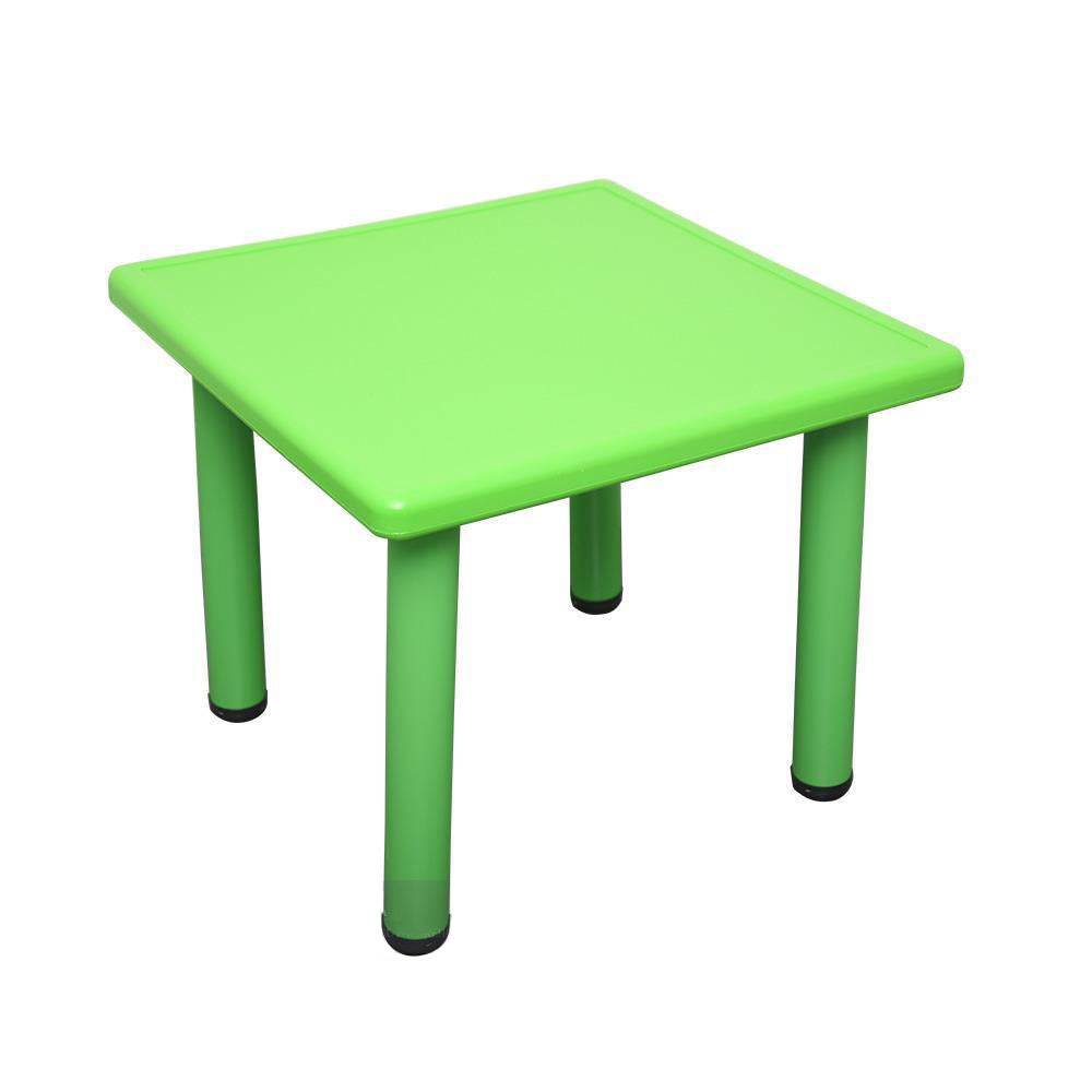 Kids Table Children 4 Chairs Plastic Activity Set Play Outdoor Large Red 60x60cm