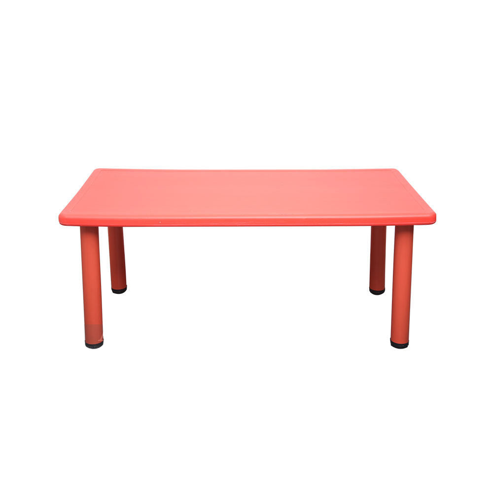 Kids Table Children 6 Chairs Activity Set Large Plastic Play Outdoor Red 120x60