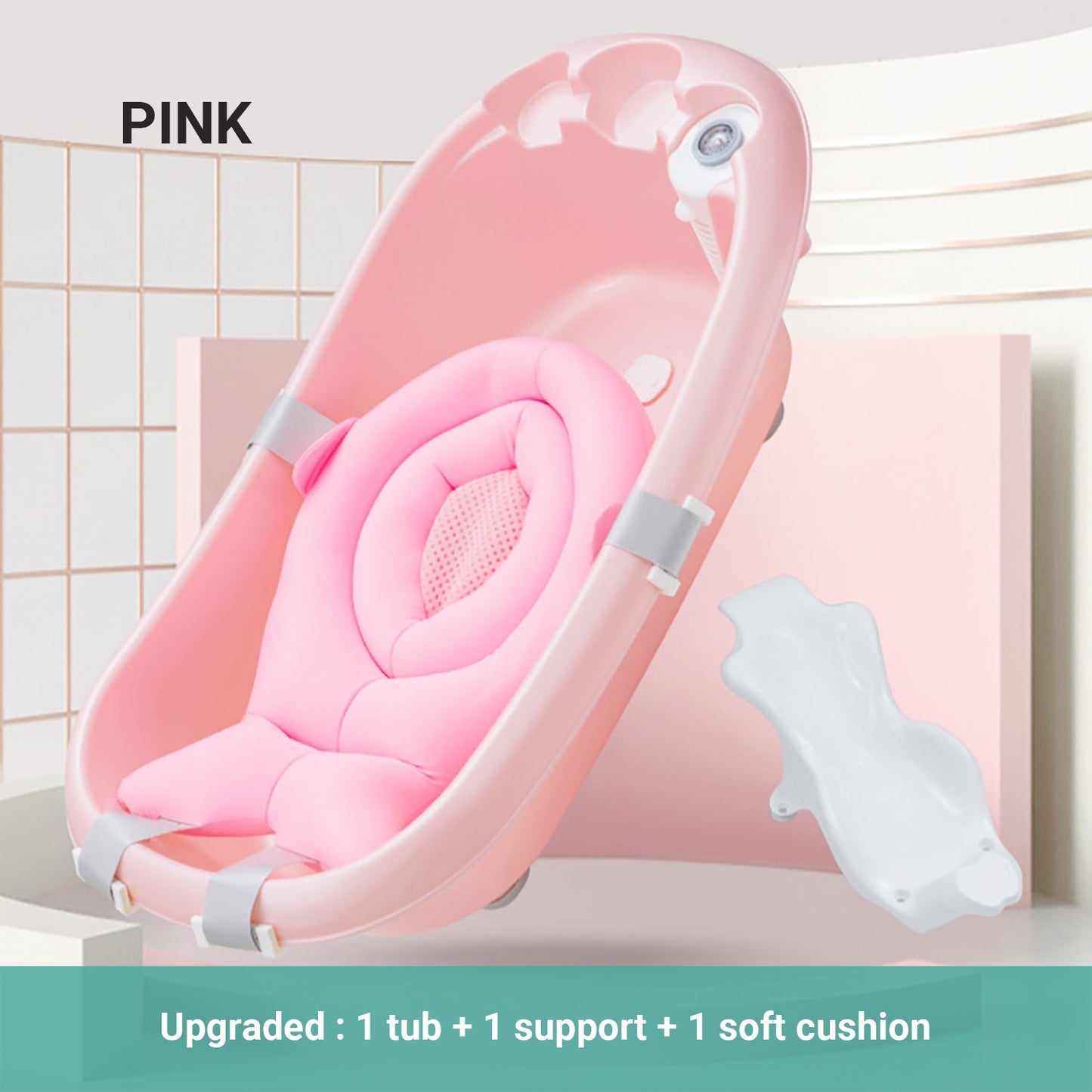 Truboo Baby Bathtub Infant Kids Shower Support Infant Soft Cushion Digital Scale