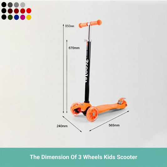 Truboo Kids Scooter T-Bar Kickboard Adjustable Height Frog-Type 3 & 4 Wheels