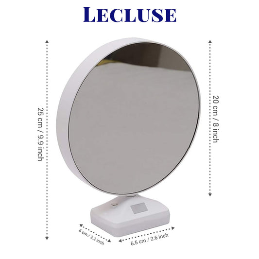 Lecluse LED Photo Frame Magic Mirror Round Makeup Light Home Decor Portable